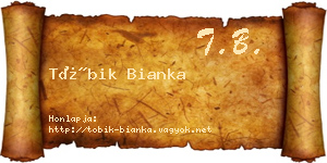 Tóbik Bianka névjegykártya